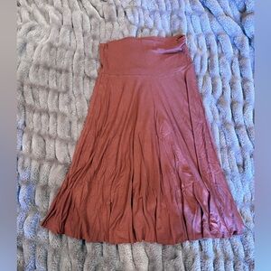 Mai Tai Merlo A-Line Midi Skirt with Raw Hem - one size